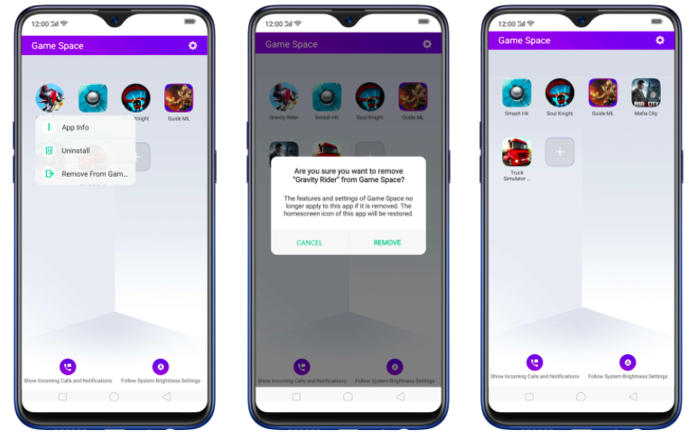 oppo android 12 game space
