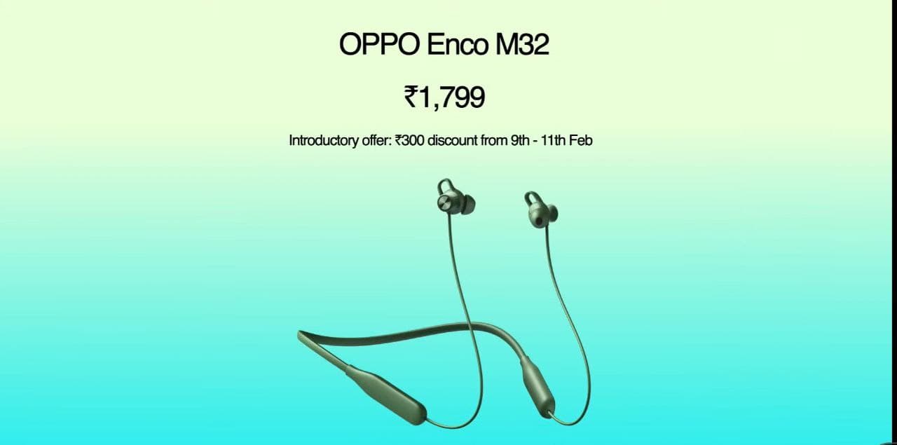 Oppo enco discount m31 green colour