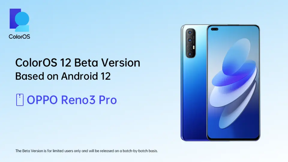 OPPO Reno3 Pro ColorOS 12 beta version