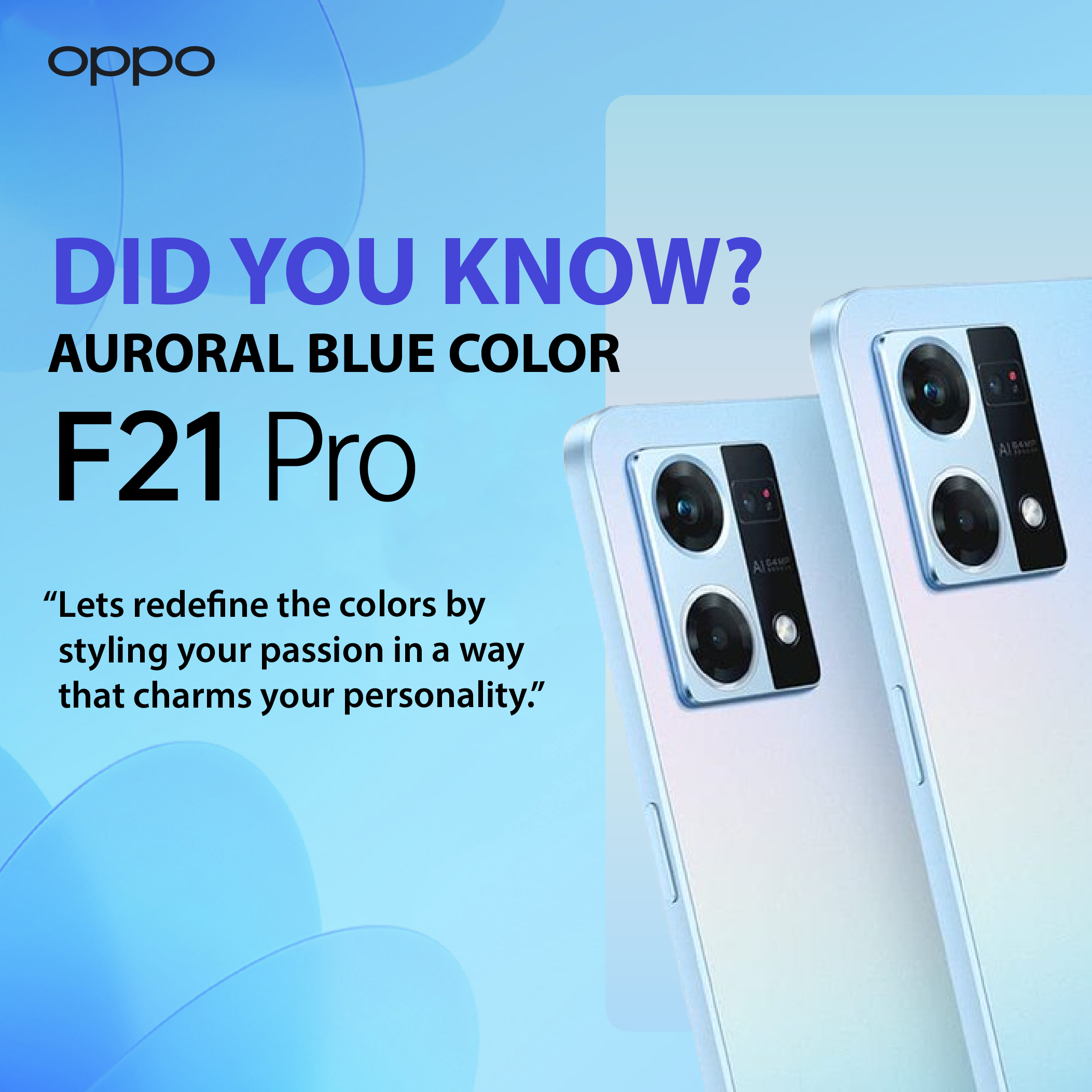 oppo f21pro auroral blue