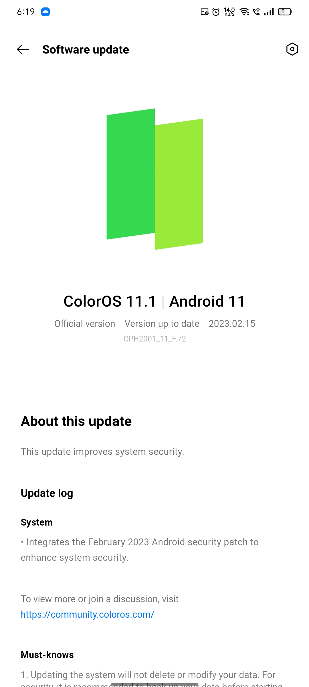 oppo f15 new update android 12